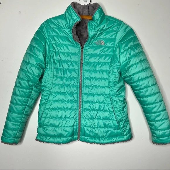 North Face Mossbud reversible girls jacket 14/16 - Picture 2 of 12